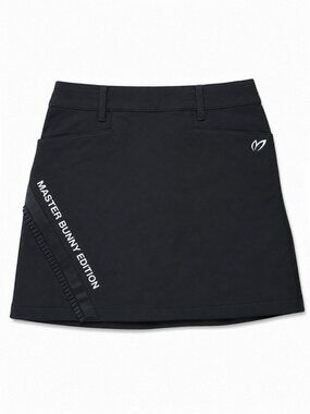 MASTER BUNNY EDITION Japan Golf Black Cotton Terry Stretch Cute Mini Skirt 00 XS